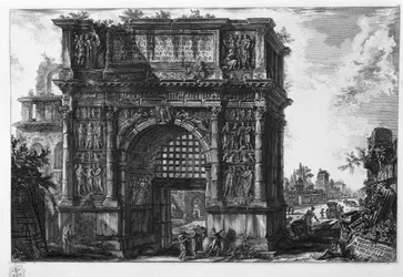 View of the Arch of Benevento in the Kingdom of Naples